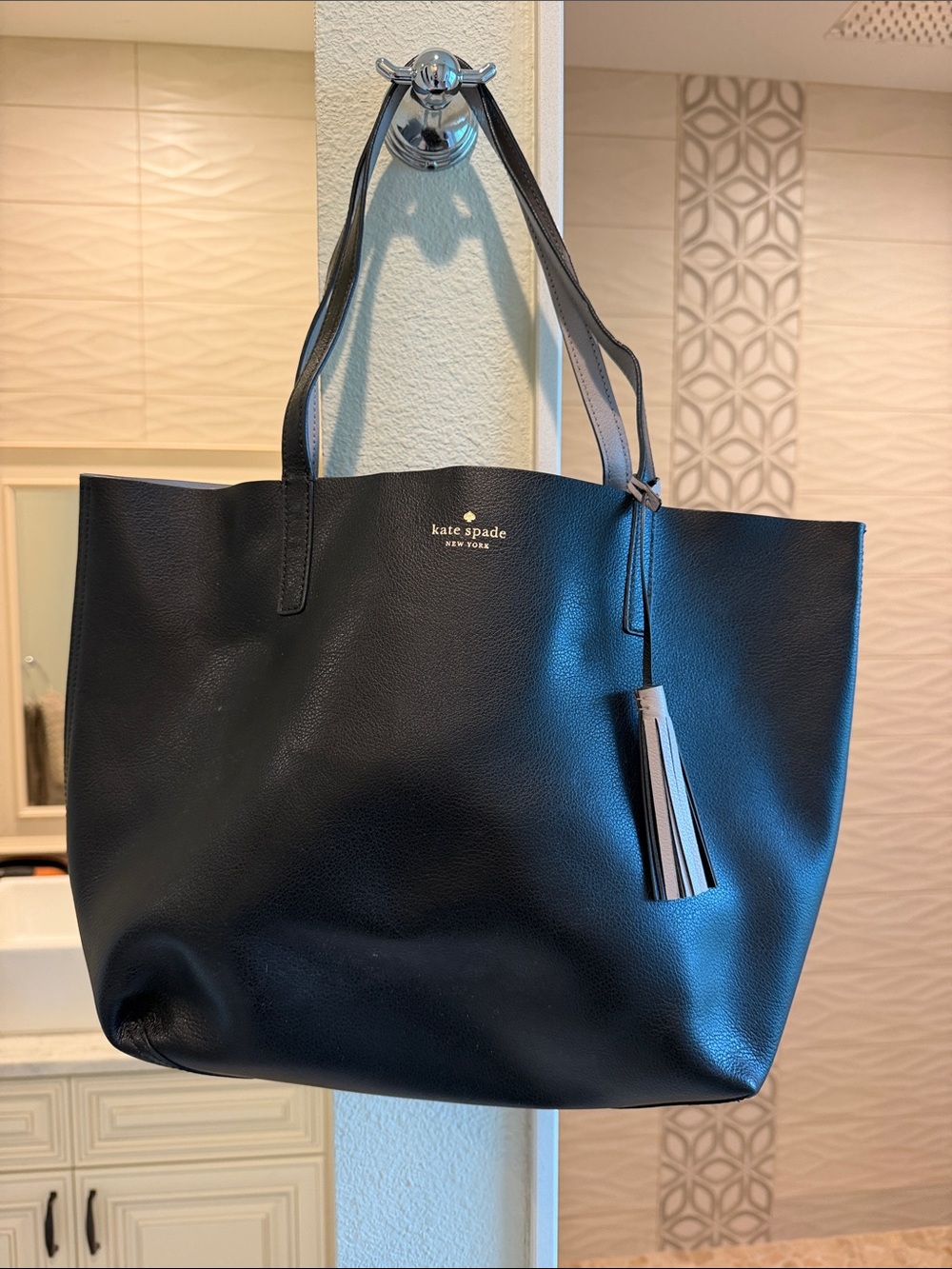 kate spade Reversible Black Leather Tote Bag